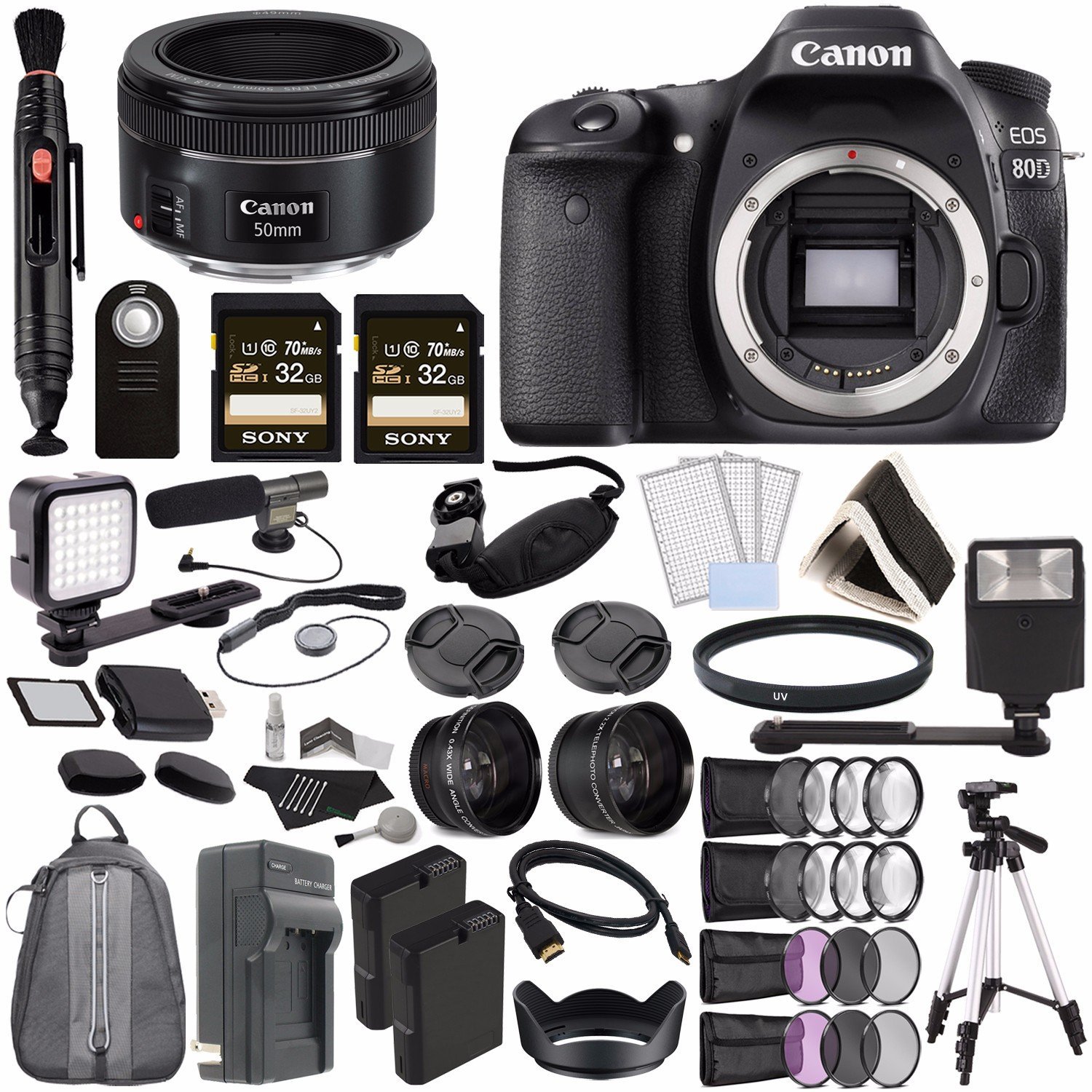 Canon EOS 80D DSLR Camera Bundle - image 1 of 9