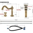thumbnail image 6 of TVTIUO Brushed Gold Bathroom Faucet 2 Handles 3 Holes Widespread Bathroom Sink Facuet Farmhouse Washingroom Faucet Mixer Tap, 6 of 9
