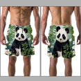thumbnail image 3 of luoweisi Men's Beach Shorts Quick Dry Swim Trunks with Mesh Lining Panda S, 3 of 5