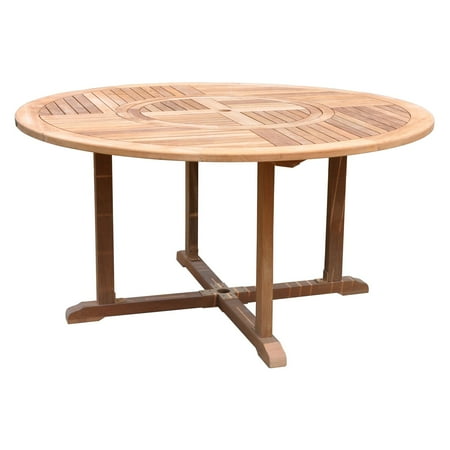 - Courtyard Casual Natural Finish Burma Teak Round Outdoor Table