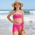 thumbnail image 6 of CAUYDY Children Girls Teen Girls Summer Swimsuit 2 Piece Bathing Suits Cute Bikini Tankini Sets with Cover Ups Beach Skirt for Kid 7T 8T 9T 10T 11T 12T 13T (Sizes 8-9 Years,F02-Hot Pink), 6 of 9