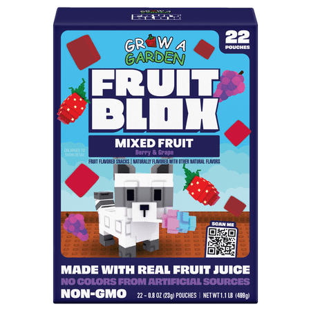 FruitBlox Mixed Fruit, Berry & Grape Snacks, 22 Count