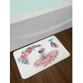 thumbnail image 2 of Ballerina Bath Mat, Painting Illustration of Girl with Floral Head Wear and Fluffy Pastel Toned Tutu, Plush Bathroom Decor Mat with Non Slip Backing, 29.5" X 17.5", Multicolor, by Ambesonne, 2 of 2