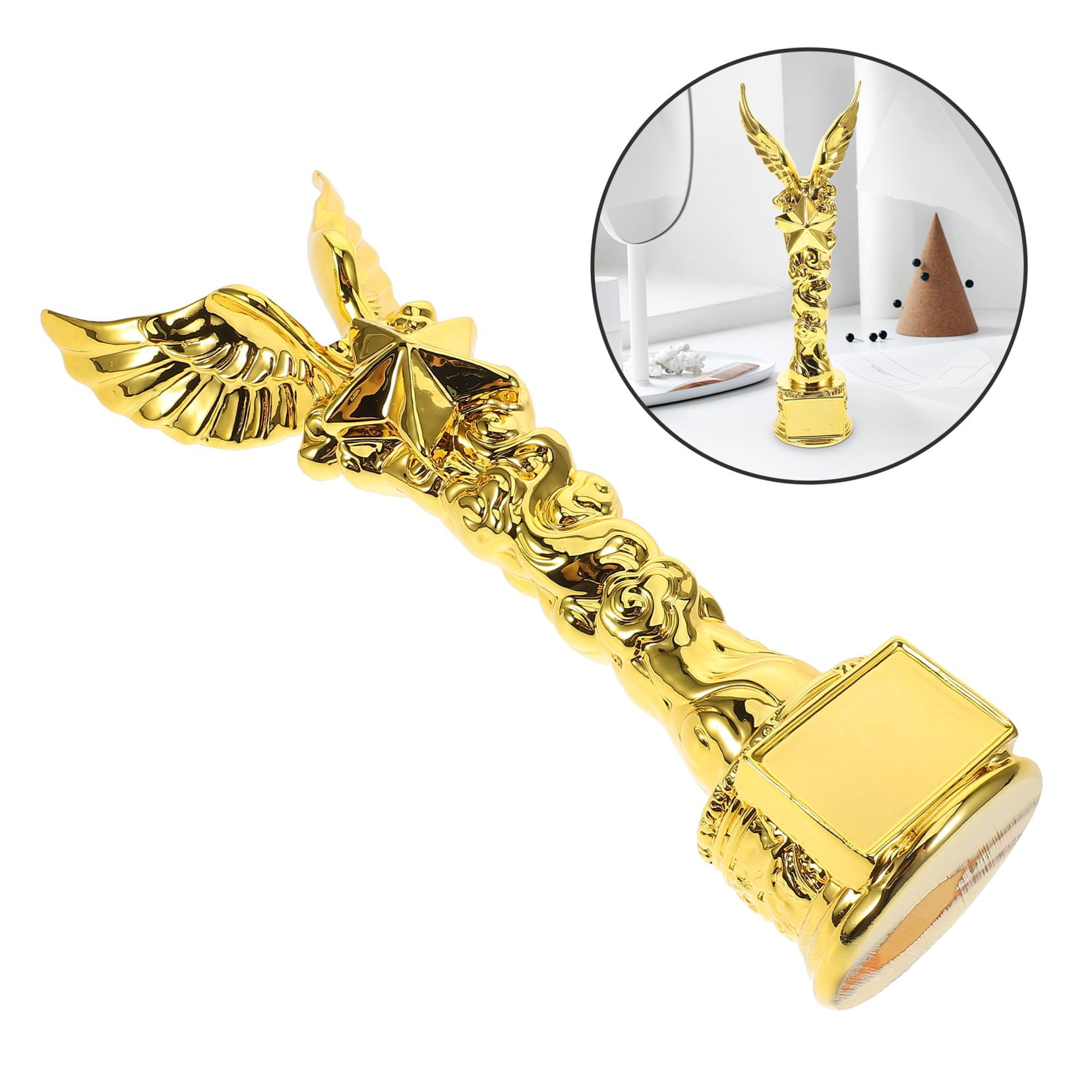ELAYARD Golden Resin Employee Award Trophy with Design and Elegant Finish for Home or Office Recognition