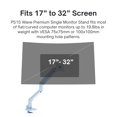 thumbnail image 2 of Pixio Ps1S Wave Blue Soporte De Escritorio Con Brazo Para Monitor Individual: Se Adapta A Monitores De Hasta 32 Pulgadas Y Hasta 19,8 Libras. Compatibilidad Vesa Y Gestión De Cables Integrada, 2 of 5