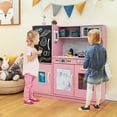 thumbnail image 2 of Costway Kid's Pretend Play Kitchen Toddler Kitchen Playset with Blackboard Pink, 2 of 10