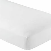Queen Fitted Sheet Only - Soft & Comfy 100% Cotton- By Crescent Bedding (Queen , White)