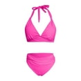 thumbnail image 4 of oqasdz Solid Color Women Two Piece Bathing Suits Push Up Bikini Sets Swimsuit Vintage Swimwear Cute Female Beachwear, 4 of 5