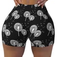 thumbnail image 2 of Haiem White Flower Dandelion No Front Seam Biker Shorts for Women Yoga Workout Gym Bike Shorts with Tummy Control Moisture-Wicking-Medium, 2 of 9