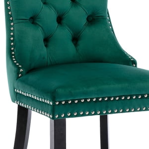 061 Green Velvet, Wood Legs