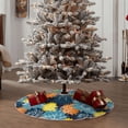 thumbnail image 5 of Daiia Sunflowers Drawing Merry Christmas Tree Skirt , Xmas Large Lace-up Tree Skirt, Santa Snowflakes Rustic Home Decorations New Year Party Farmhouse Decor-30", 5 of 7
