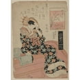 thumbnail image 3 of Keisai Eisen 19x24 Black Modern Framed Museum Art Print Titled - Nakookauo No Hana (1818), 3 of 5