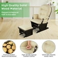 thumbnail image 5 of Demi Bonn Glider and Ottoman Cushion Set, Wooden Rocking Chair, Wood Baby Glider and Ottoman Cushion Set with Padded Armrests for Nursing, for Napping, Nursing, Reading, Beige, 5 of 9