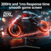 Gawfolk 27 Curved Gaming Monitor 200Hz 1080P Full HD, 1800R AMD FreeSync, Frameless Design, Built-in Speakers, Eye Care, Wall Mountable, DP/HDMI (Black)