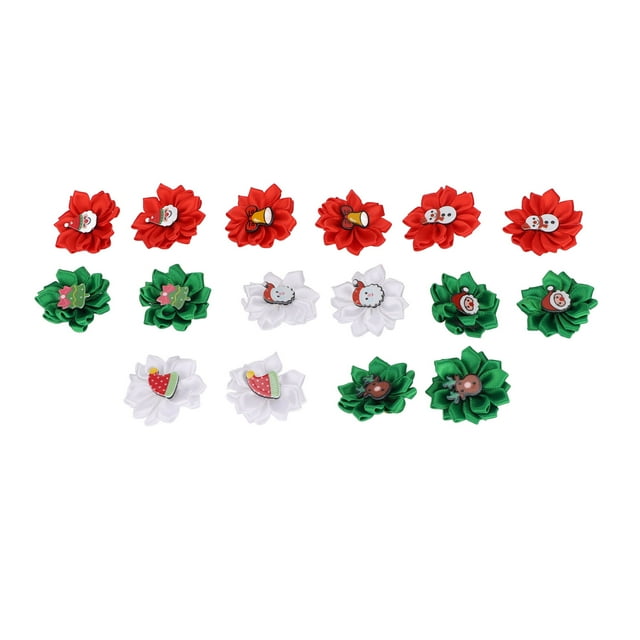 Cintas navideñas para el pelo de perros Bling Bling 16 piezas con banda de goma