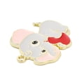 thumbnail image 3 of 30 pc Alloy Enamel Pendants Golden Elephant with Heart Charm Red 29x26x1.5mm Hole: 1.8mm, 3 of 3