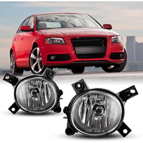 Fog Lights Assembly for 2006-2013 Audi A3 Hatchback;A3 Base Model;w/ Sport Package,OEM Replacement Fog Lamps Clear Lens for 2005-2008 Audi A4 Sedan/New Style/Audi S4 Sedan/Wagon