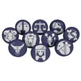thumbnail image 1 of IBA Indianbeautifulart Bluish Violet Mix Zodiac Sign Door Knobs Round 2 Inches Cabinet Drawer Pulls For Dresser Ceramic Knobs, 1 of 1