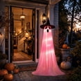 thumbnail image 5 of Halloween Decorations Outdoor Light Up Ghost Decor with Witch Hat, LED Glowing Ghost Yard Decoration, Adjustable Height Standing Halloween Decor with Water Fillable Base for Lawn Porch Garden Pathway, 5 of 7