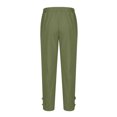 thumbnail image 4 of YanHoo Men Linen Capri Pants with Multi Pocket Elastic Waist Drawstring Cargo Pants Loose Fit Casual Wide Leg Trouser, 4 of 6