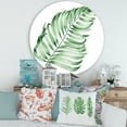 thumbnail image 2 of Designart 'Close Up Of Tropical Leaf Of Monstera II' Farmhouse Circle Metal Wall Art 36x36 - Disc of 36, 2 of 5