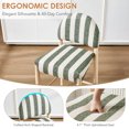 thumbnail image 4 of Zesthouse Upholstered Linen Bar Stools Set of 2, 26" Modern Counter Height Barstools with Arched Backs & Solid Wood Legs, Farmhouse Wooden Kitchen Island Chairs, Green and White Striped, 4 of 10