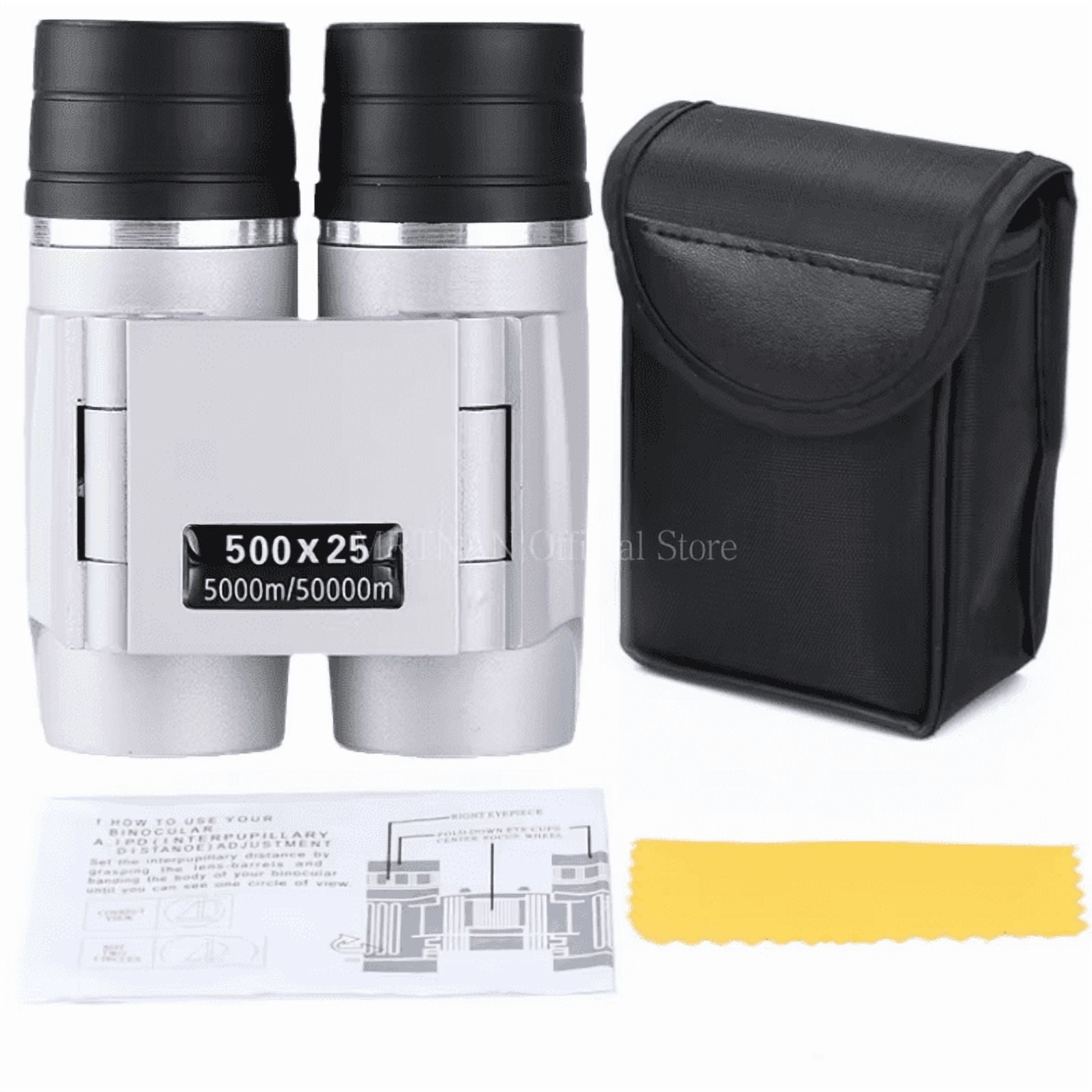 500x25 HD Zoom Portable Powerful Binoculars Long Range BAK4 Telescope Folding Optics for Outdoor Hunting Camping