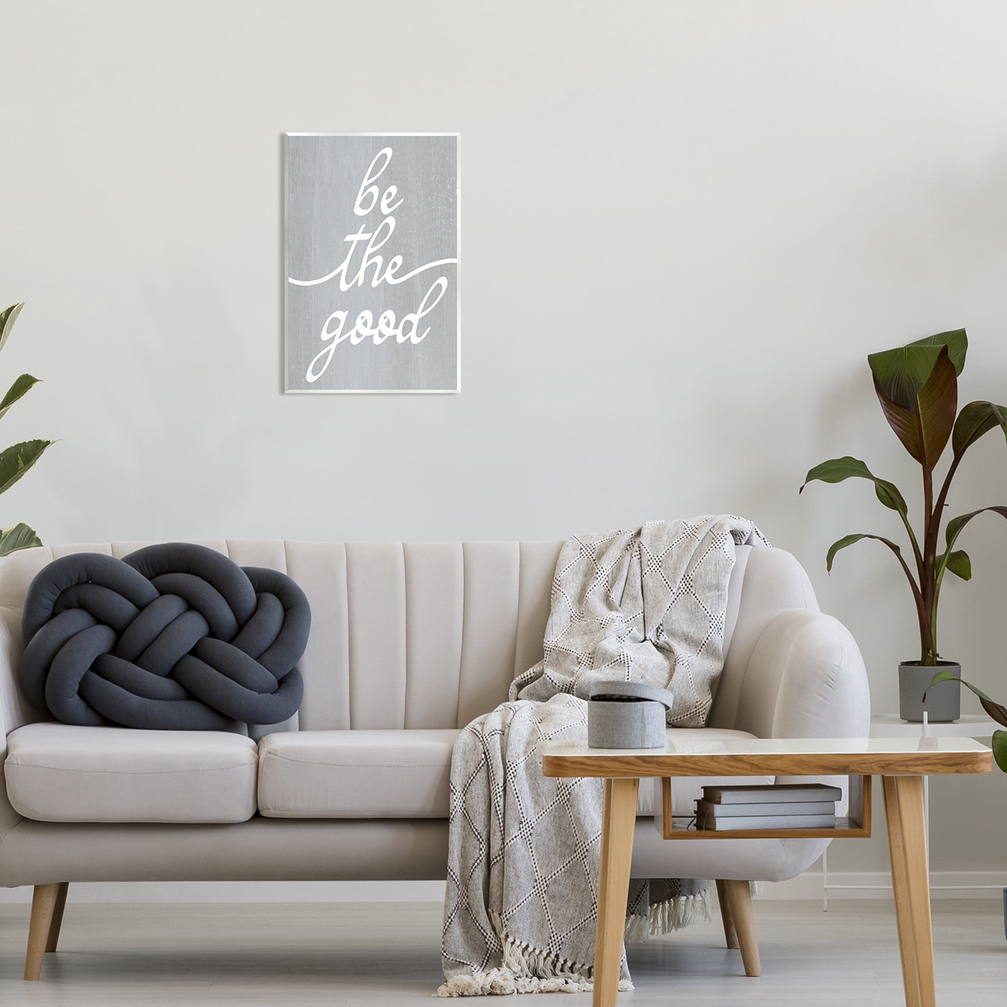 Stupell Industries Grey Be The Good Inspirational Painting Unframed Art Print Wall Art, 13 x 19