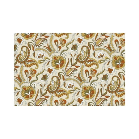 

Placemats Set of 4 Indian Paisley Place mats for Dining Table Indoor/Outdoor Cute Heat Resistant Washable Table Mats(18 x 12 )