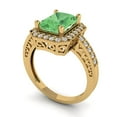 thumbnail image 2 of 2.78 ct Emerald Cut Simulated Green Diamond Halo Engagement Ring for Women in 18K Yellow Gold, 2 of 5