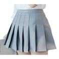 thumbnail image 5 of Jupe Plissée Unie Taille Haute pour Filles Femmes, Jupe Trapèze Mini, 5 of 5