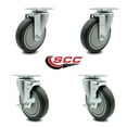 thumbnail image 2 of 5 Inch Thermoplastic Rubber Wheel Swivel Top Plate Caster Set with 2 Brakes SCC, 2 of 2