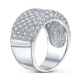 thumbnail image 2 of Bling Jewelry Womens Micro Pave Cubic Zirconia Cocktail Statement Ring Rose Gold Sterling Silver Band, 2 of 7