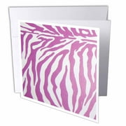 3dRose Pink Zebra Print, Greeting Cards, 6 x 6 inches, set of 6