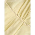 thumbnail image 4 of Pale Yellow Chiffon V-Neck Cap Sleeve Pleated Maxi Dress With Pearl Waist Detail, 4 of 4