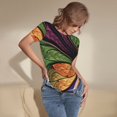 thumbnail image 3 of Rateoe Multicolored Beautiful Flower1 Printed Women Rash Guard Short Sleeve,Tummy control Swimsuit Surfing Swimsuit Bathing Suit Short-sleeved Onesie UPF 50+ -X-Large, 3 of 7
