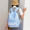 thumbnail image 4 of Women's Polka Dot Backpack, Cute Blue Lace Bow School Bag, Lightweight Nylon Laptop Bookbag Fits 15.6 Inch, Water Resistant Large Capacity Daypack for College Travel, 4 of 4