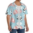 thumbnail image 4 of Gaeub Cute Panda Flying in the Sky Men's Lapel Short Sleeve Shirt, Relaxed Fit Shirt, Soft and Breathable for Outdoors Party Travel - 4X-Large, 4 of 7