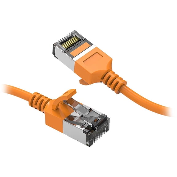 Nippon Labs 60CAT8-0.5-30OR Cat8 Ethernet Cable 0.5 feet Cat.8 U/FTP Slim Ethernet Network Cable Orange 30AWG – Latest 40Gbps 2000Mhz RJ45 Patch Cord