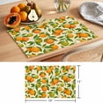 thumbnail image 6 of Green Orange Placemats Set of 12 Summer Botanical Leaves Watercolor Place Mats Indoor Wipeable Table Mats Washable Cloth Dining Table Placemats for Kitchen Holiday Party Home Decor 13x19 Inch, 6 of 9
