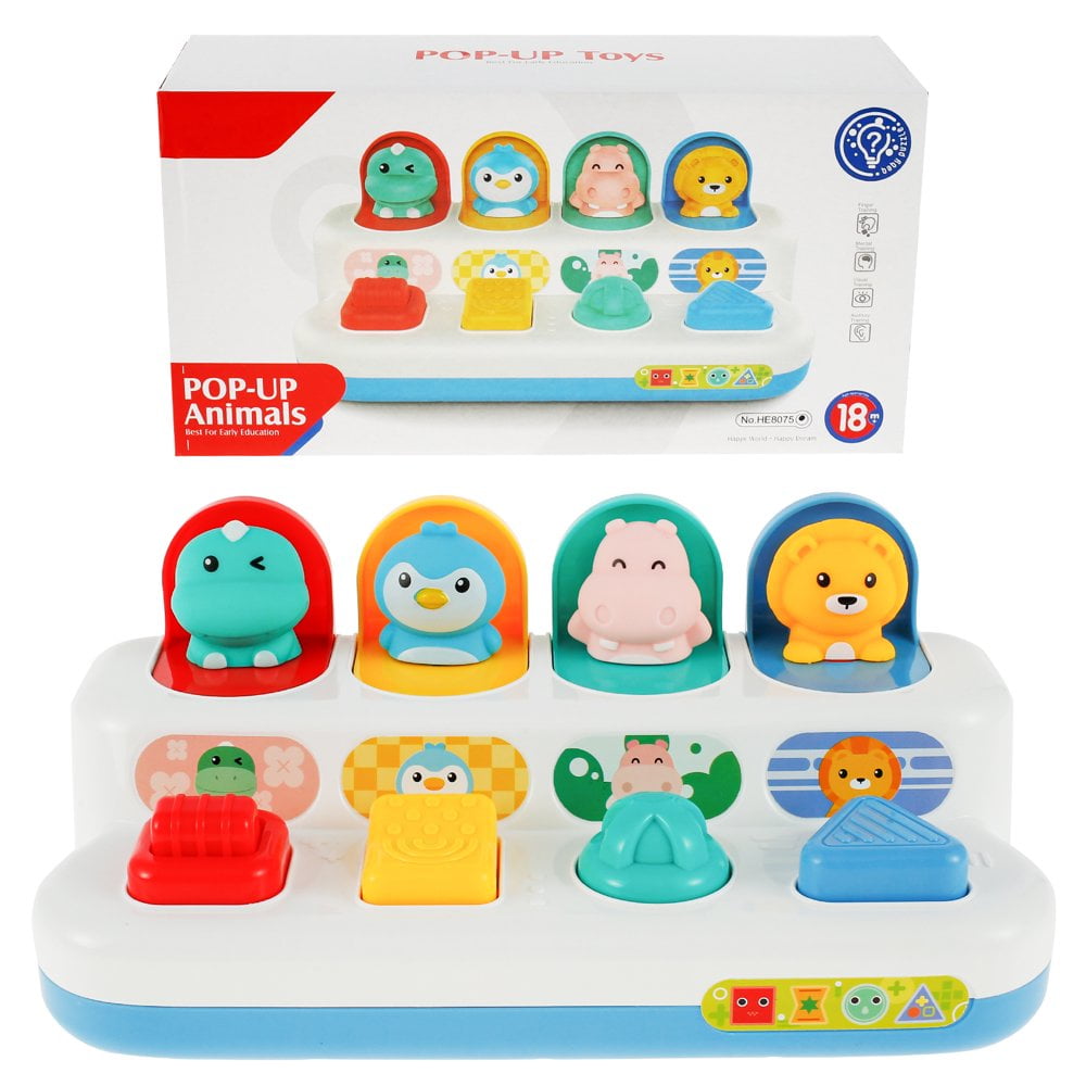 BelleStyle Jouet Bebe 1 An, Jouet Montessori Pop Up Avec Musique Animaux Et Clés Jeux De Motricité Bebe, Jeu Educatif Cadeau D'anniversaire Noël Pour Enfant Tout-Petit 1 2 3 4 Ans Fille