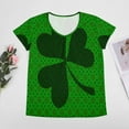 thumbnail image 4 of Clover Pattern Women's Blouse Short Sleeve Women's Top T-Shirt Spring Summer Clothes, 4 of 7