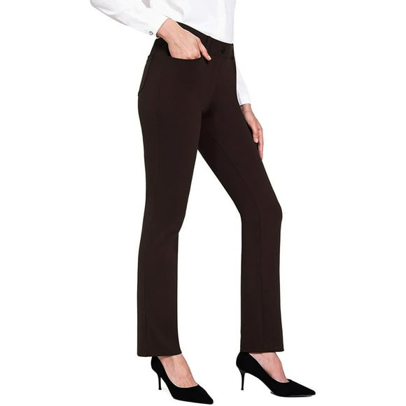Sunloudy Pantalones de mujer, pantalones acampanados elásticos de cintura alta de color sólido con bolsillos para citas de fiesta Sunloudy S, M, L, XL, XXL