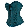 thumbnail image 2 of Corset Top Bustiers for Women Lace Up Ovebust Victorian Corset Plus Size Vintage Corsets Dark Green 2XL, 2 of 6