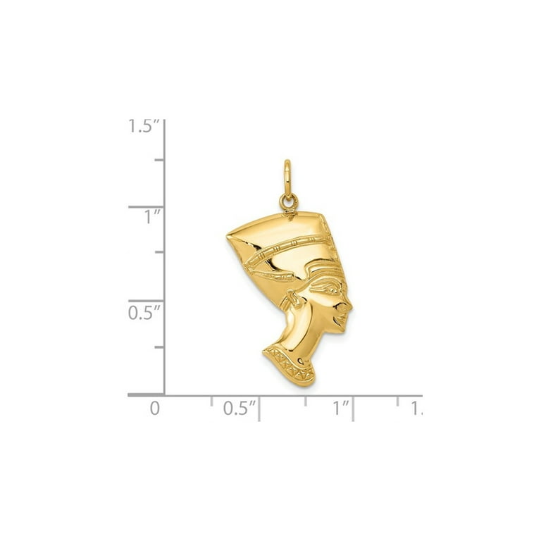 14K Yellow Gold Egyptian Nefertiti Charm Pendant NO CHAIN Walmart