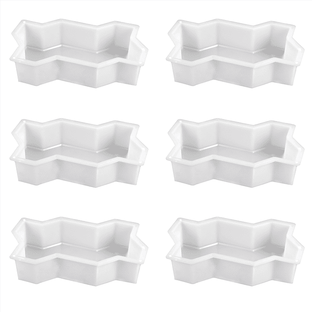6X Three Waveform Garden Path Plastic Concrete Paving Brick Mold Diy Walkway Cement Brick Mold