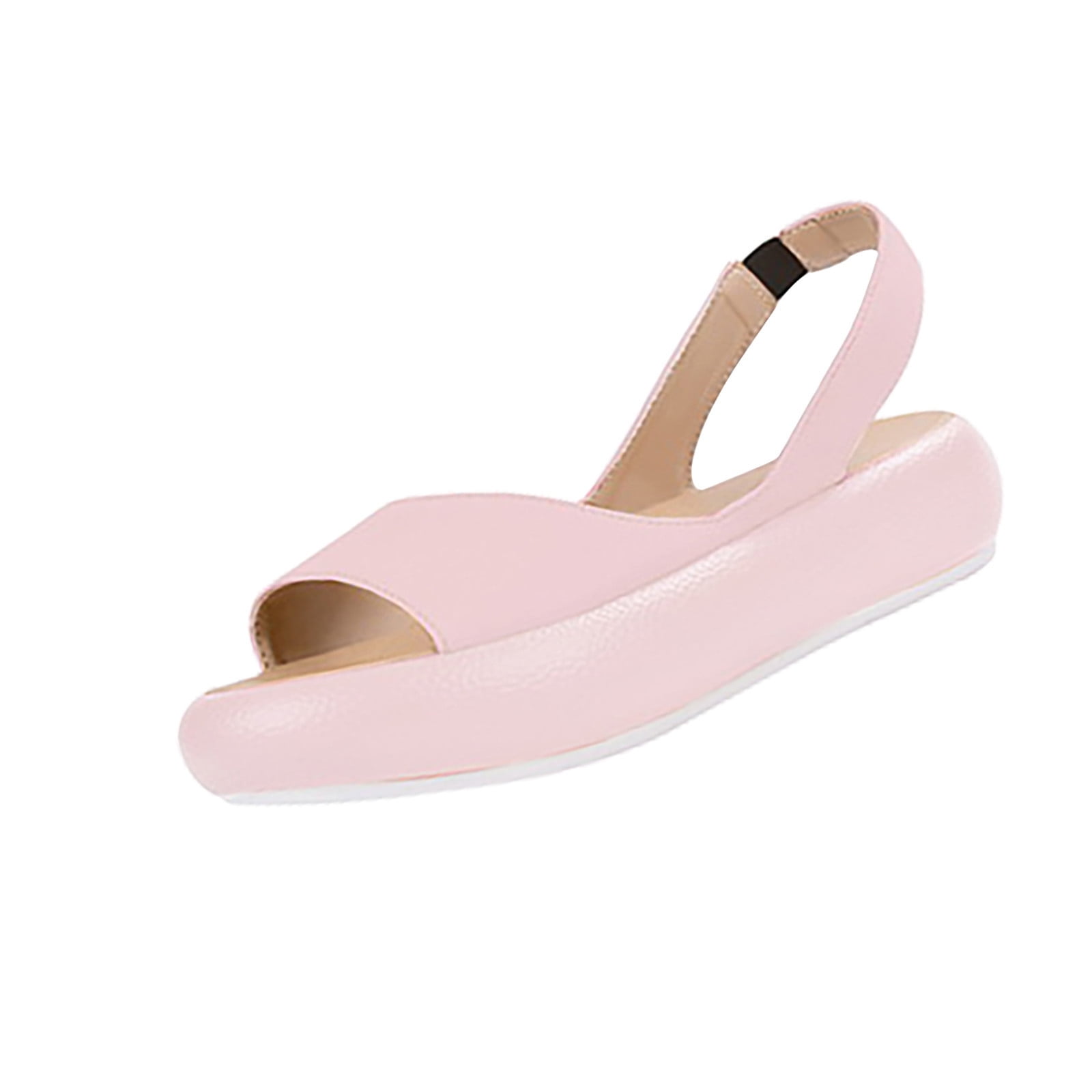 Legende Marine neutral Womens Wedge Sandals Solid Leather Open Toe Elastic Band Shoes Pink 38 -  Walmart.com