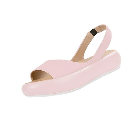 

Noarlalf sandals for women dressy summer Women Summer Solid Leather Open Toes Casual Elastic Band Sandals Shoes womens sandals