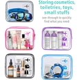 thumbnail image 2 of Emapoy Clear Makeup Bag, 5 Color Cosmetic Bag with Zipper for Women Men Vacation, 5 Pcs, 2 of 7