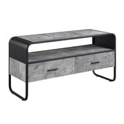 ACME Raziela Storage TV Stand in Concrete Gray and Black Metal Frame